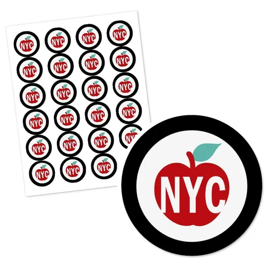 Big Dot of Happiness NYC Cityscape - New York City Party Circle Sticker Labels - 24 Count {3}