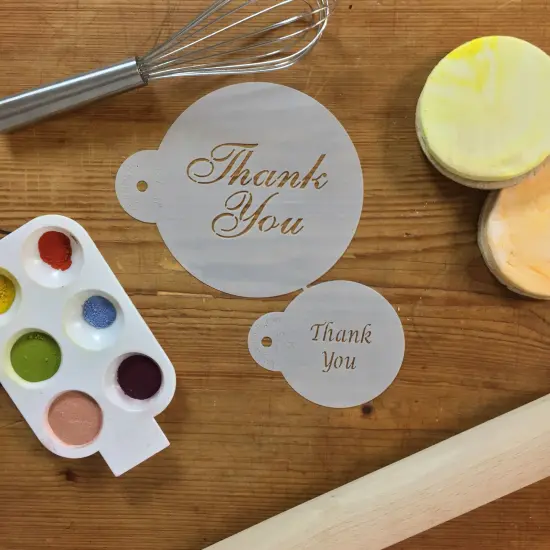 Thank You Cookie & Cupcake Stencil Set | C735 by Designer Stencils | Cookie Decorating Tools | Baking Stencils for Royal Icing, Airbrush, Dusting Powder | Reusable Plastic Food Grade Stencil for Cookies | Easy to Use & Clean Cookie Stencil {3}