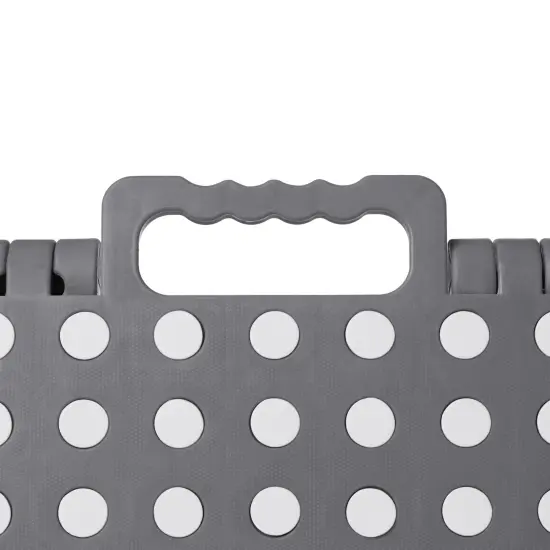 Casafield 9" Folding Step Stool with Handle, Gray - Portable Collapsible Small Plastic Foot Stool for Kids and Adults - Use in the Kitchen, Bathroom and Bedroom {4}