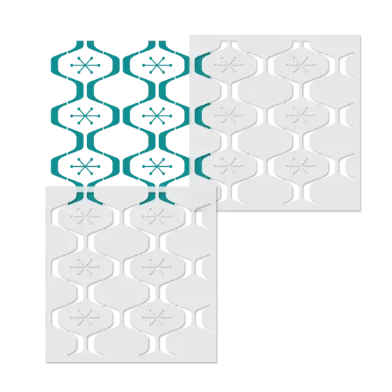 Embossing Atomic Star All Over Wall Stencil | 3742E by Designer Stencils | Pattern Stencils | Reusable Stencils for Painting | Safe & Reusable Template for Wall Decor | Try This Stencil Instead of a Wallpaper | Easy to Use & Clean Art Stencil Pattern {3}