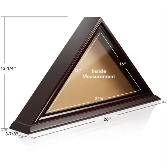 Reminded Military Memorial American Flag Display Case, Solid Wood Mahogany Finish {4}