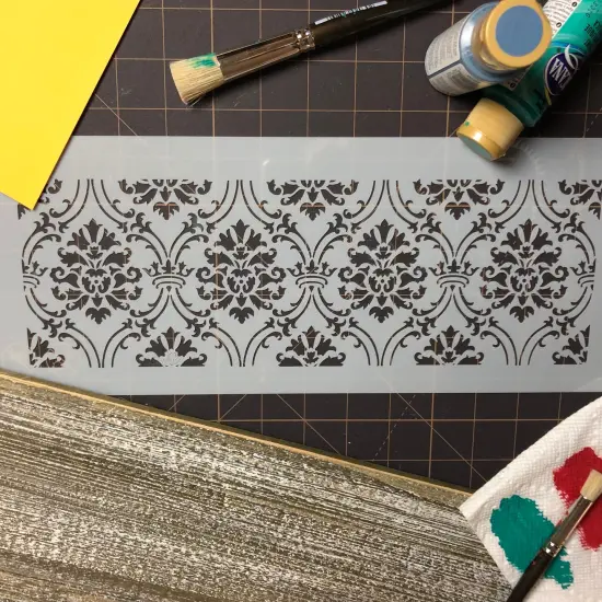 Royal Damask Cake Stencil Tier #4 | C707 by Designer Stencils | Cake Decorating Tools | Baking Stencils for Royal Icing, Airbrush, Dusting Powder | Reusable Plastic Food Grade Stencil for Cakes | Easy to Use & Clean Cake Stencil {5}