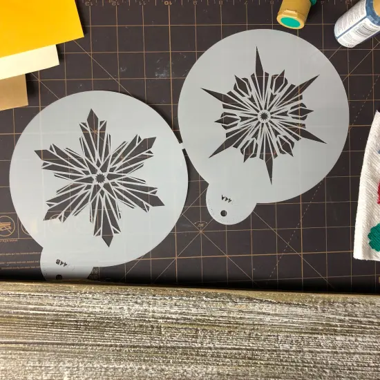 Large Crystal Snowflakes Cake Stencil #3 | C744 by Designer Stencils | Cake Decorating Tools | {4}