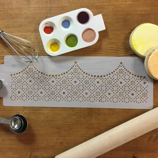 Ella's Pearl Embroidery Cake Stencil | C862 by Designer Stencils | Cake Decorating Tools | Baking Stencils for Royal Icing, Airbrush, Dusting Powder | Reusable Plastic Food Grade Stencil for Cakes | Easy to Use & Clean Cake Stencil {2}