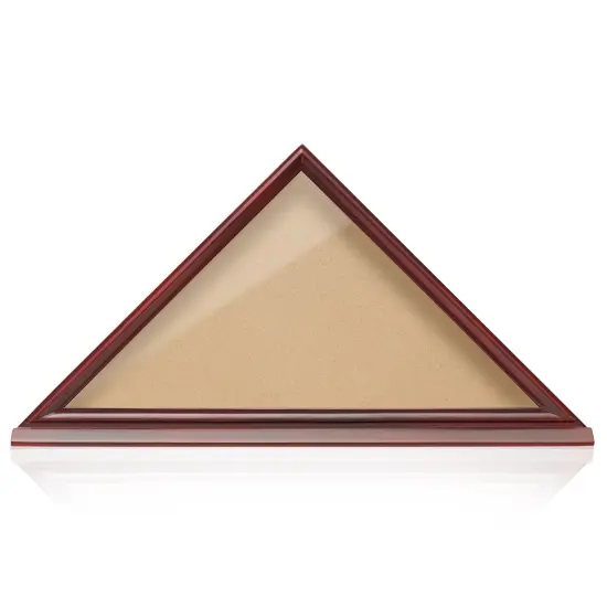 Reminded Memorial Veteran American Flag Display Case, Solid Wood Cherry Finish {2}