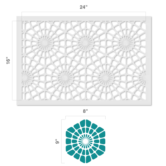 8-Inch Tiled Flower Wall Stencil | 3707A by Designer Stencils | Floral Stencils | {3}