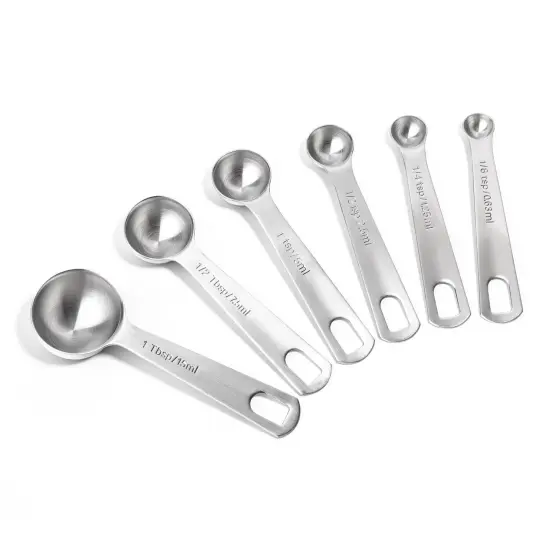 Last Confection Stainless Steel Measuring Spoons, Set of 6 for Dry Spices and Liquid Cooking & Baking Ingredients {3}