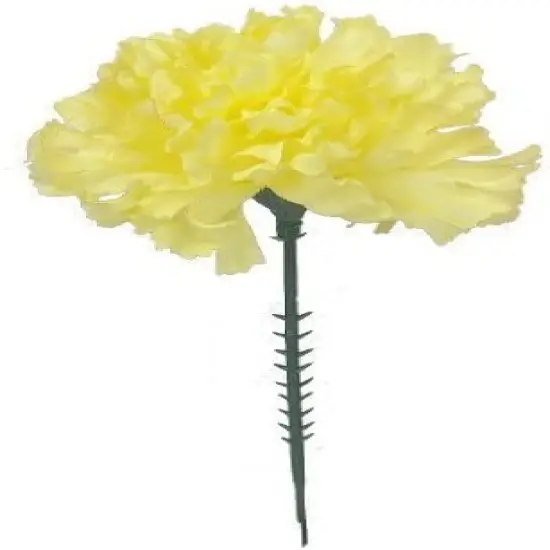 100-Pack: Yellow Silk Carnation Flower Picks, Floral Home by Artificial Flowers {1}