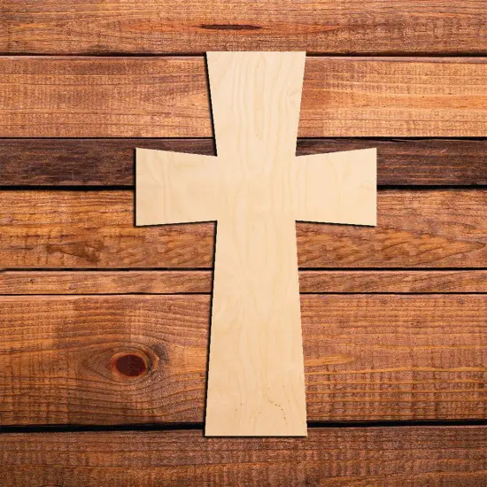 12 in. Unfinished Wooden Square Cross {1}