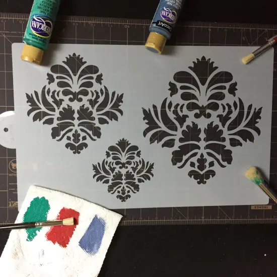 Large Damask Icons Cake Stencil Set | C828 by Designer Stencils | Stencils for Royal Icing, Airbrush, Dusting Powder | {4}