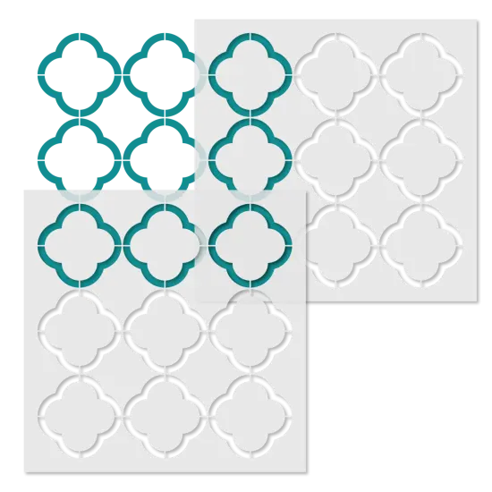 Embossing Quartrefoil Outline Wall Pattern Wall Stencil | 3661E by Designer Stencils | Pattern Stencils | Reusable Stencils for Painting | Safe & Reusable Template for Wall Decor | Try This Stencil Instead of a Wallpaper | Easy to Use & Clean {4}