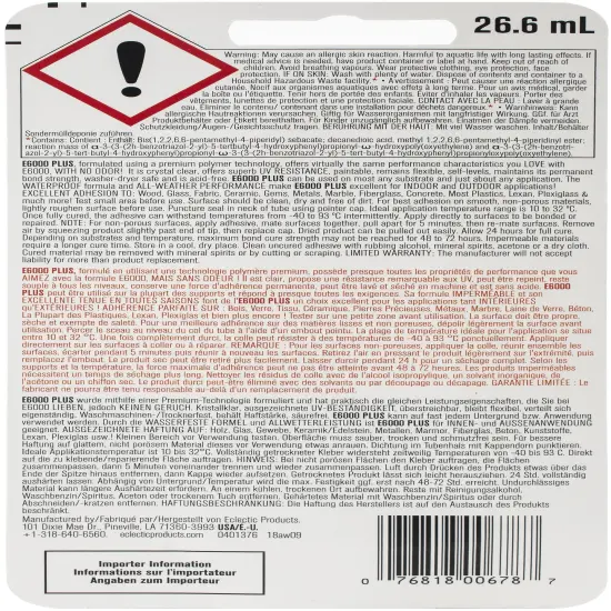 E6000+Plus Multipurpose Adhesive 26.6ml Clear-Can only be sold in the EU {2}