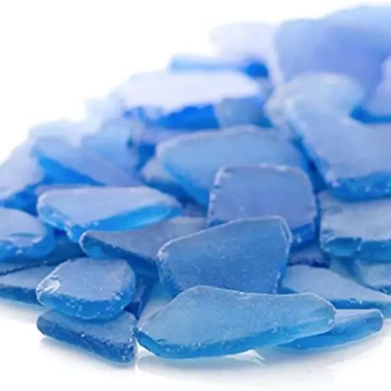 Sea Glass 11 Ounces Dark Blue Sea Glass - Bulk Seaglass Pieces for Beach Decor & Crafts {1}