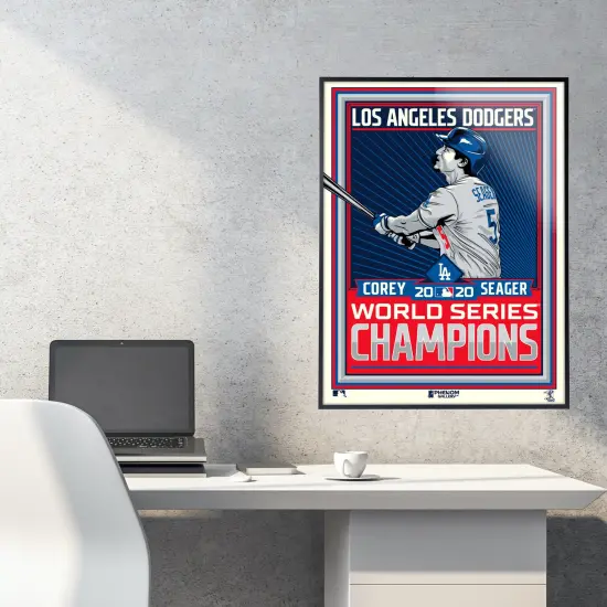 Phenom Gallery Los Angeles Dodgers Corey Seager 2020 World Series Champs 18" x 24" Serigraph {4}