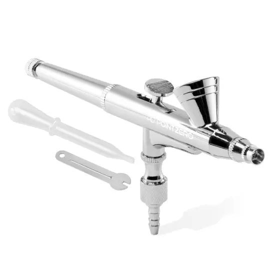 PointZero Airbrush Cake Decorating Kit - Professional Airbrush, Portable Compressor Bundle with 4 Chefmaster Colors {3}