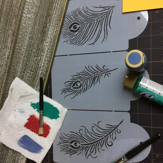 Peacock Feather Cake Stencil Set | C723 by Designer Stencils | Cake Decorating Tools | Baking Stencils for Royal Icing, Airbrush, Dusting Powder | Reusable Plastic Food Grade Stencil for Cakes | Easy to Use & Clean Cake Stencil {5}