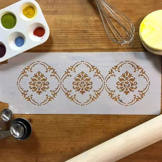 Royal Damask Cake Stencil Tier #3 | C708 by Designer Stencils | Cake Decorating Tools | {4}