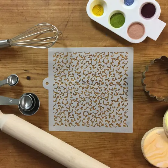 Provencal Scroll Miniprint Cake Stencil | C815 by Designer Stencils | Cake Decorating Tools | {3}