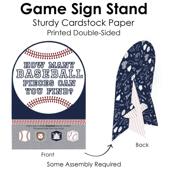 Big Dot of Happiness Batter Up - Baseball - Baby Shower or Birthday Party Scavenger Hunt - 1 Stand and 48 Game Pieces - Hide and Find Game {7}