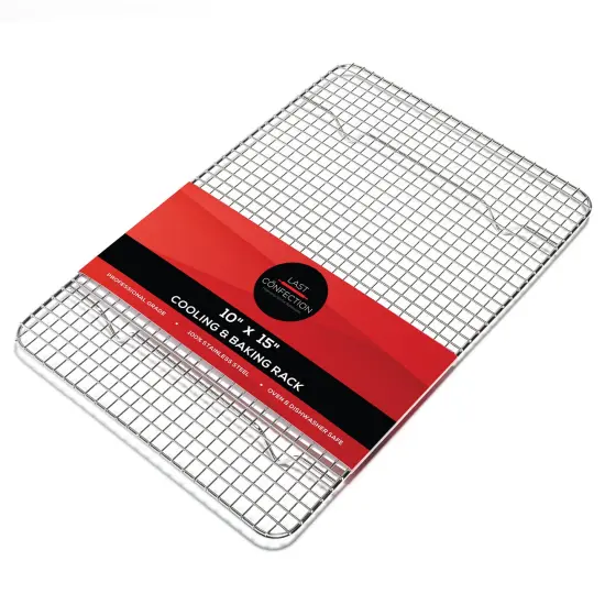 Last Confection Stainless Steel Baking & Cooling Rack - Cookie Baker's Oven Sheet Pan Wire Rack {6}