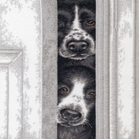 Dimensions Counted Cross Stitch Kit 10"X14"-Peeking Pups {1}