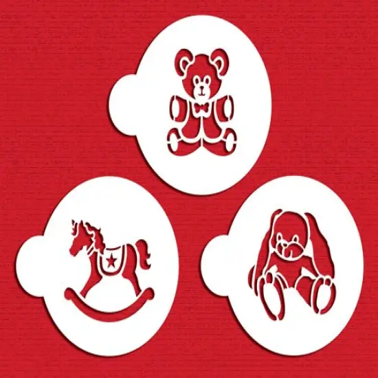 Teddy Bear, Rocking Horse and Bunny Cookie Set | C782 by Designer Stencils | Cookie Decorating Tools | {3}