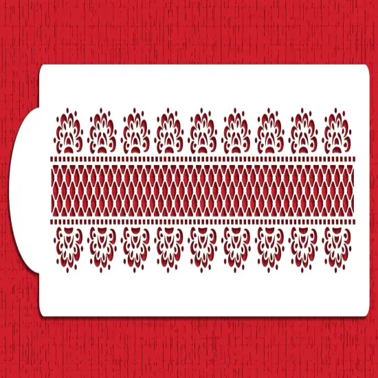 Chelsea Cake Stencil Tier #3 | C858 by Designer Stencils | Cake Decorating Tools | Baking Stencils for Royal Icing, Airbrush, Dusting Powder | Reusable Plastic Food Grade Stencil for Cakes | Easy to Use & Clean Cake Stencil {4}