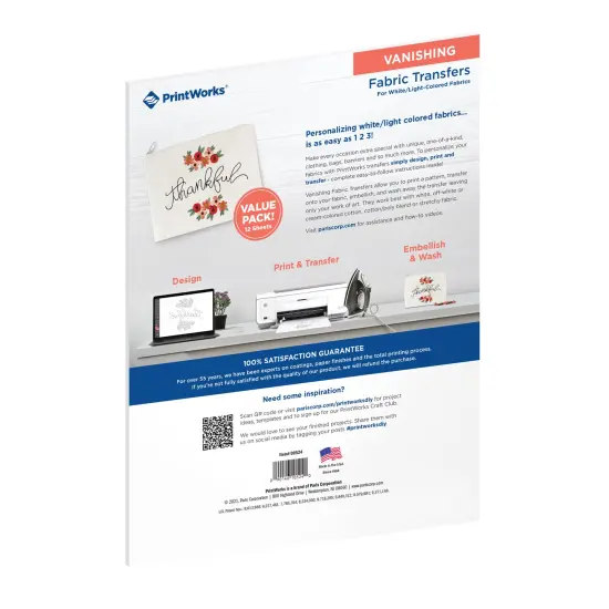 Printworks Vanishing Embroidery Transfers, 12 Sheets, 8.5 x 11 (00524) {2}