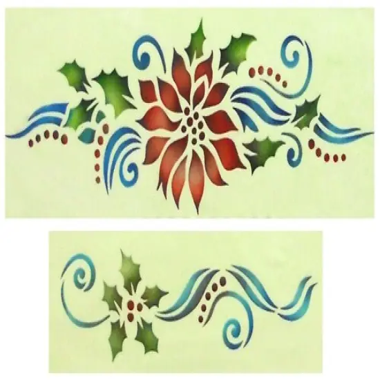 Poinsettia and Holly Sprays Cake Stencil Set | C725 by Designer Stencils | Cake Decorating Tools | {2}
