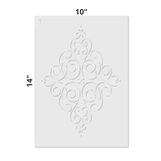 Simple Diamond Medallion Wall Stencil | 3418 by Designer Stencils | Mandala & Medallion Stencils | Reusable Art Craft Stencils for Painting on Walls, Canvas, Wood | Reusable Plastic Paint Stencil for Home Makeover | Easy to Use & Clean Art Stencil {4}