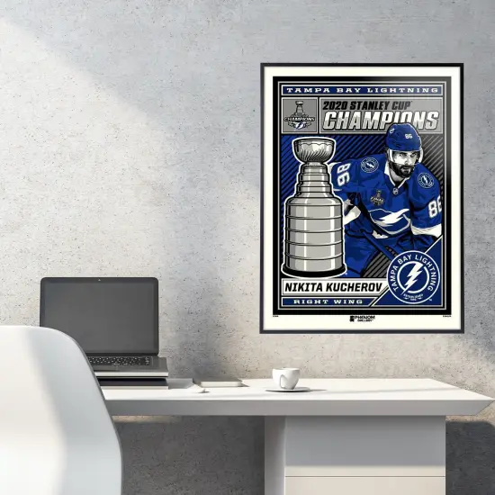 Phenom Gallery Tampa Bay Lightning Nikita Kucherov 2020 Stanley Cup Champs 18" x 24" Serigraph {4}