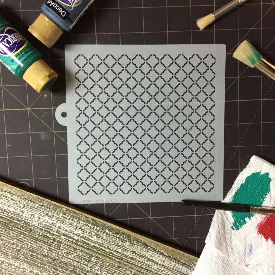 Quatrefoil Miniprint Cake Stencil | C819 by Designer Stencils | Cake Decorating Tools | {4}
