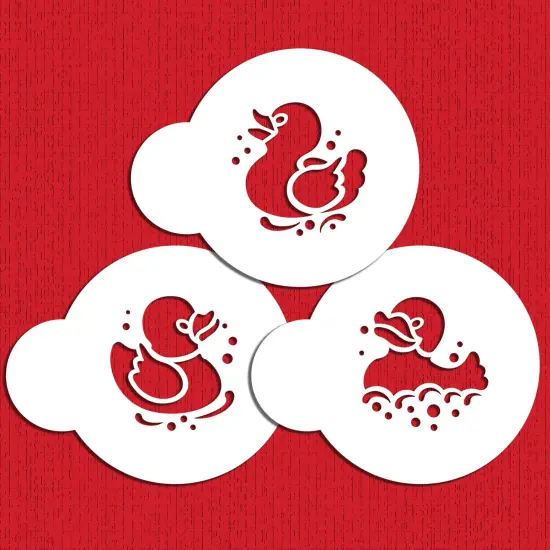 Mini Rubber Duck Cookie & Cupcake Stencil Set | C795 by Designer Stencils | Cookie Decorating Tools | Baking Stencils for Royal Icing, Airbrush, Dusting Powder | Reusable Plastic Food Grade Stencil for Cookies | Easy to Use & Clean Cookie Stencil {2}