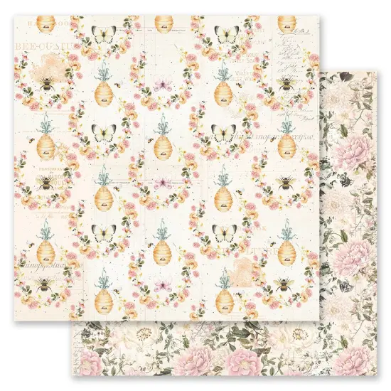 Miel Collection 12x12 Sheet - Honeybee - 12x12 in, w foil details (10 SHEETS) {1}