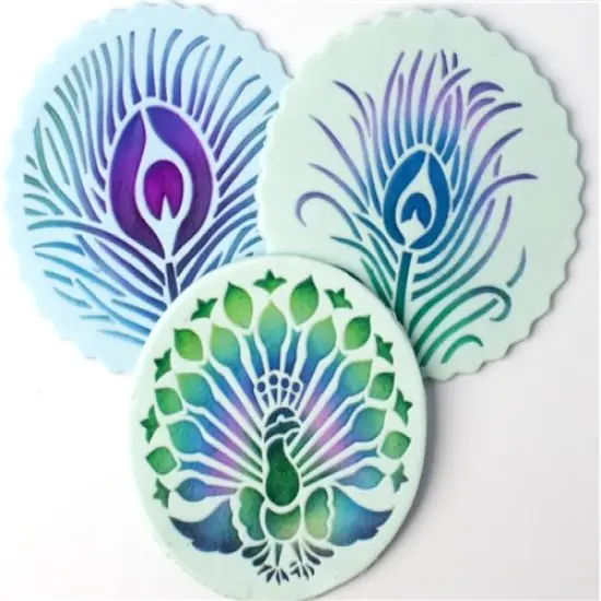 Peacock Cookie Stencil Set | C755 by Designer Stencils | Cookie Decorating Tools | {2}