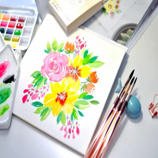 Art Philosophy Watercolor Confetti Set - 24 Watercolor Pans + Waterbrush + Sponge + Mixing Tray Inside Tin Case 655350642440 {2}