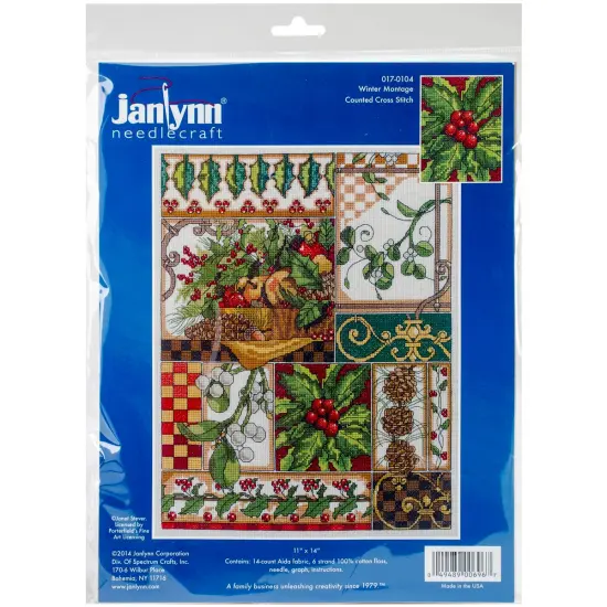 Janlynn Counted Cross Stitch Kit 11"X14"-Winter Montage {1}