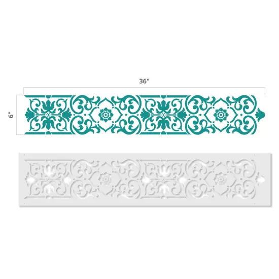 Vertical Scroll Wall Stencil | 3386 by Designer Stencils | Pattern Stencils | {4}