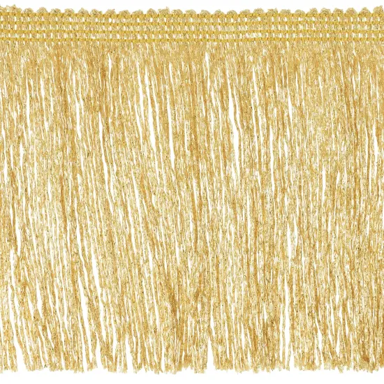 10 Yards of 6" Glitter Chainette Fringe Trim | 10 yard cut Metallic Gold {1}