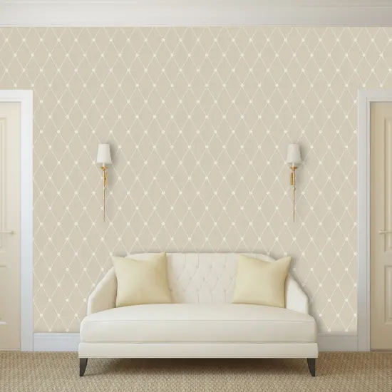 Small Winterthur Empire Diamond Wallpaper Wall Stencil | W033S by Designer Stencils | Pattern Stencils | Reusable Stencils for Painting | Safe & Reusable Template for Wall Decor | Try This Stencil Instead of a Wallpaper | Easy to Use & Clean {3}