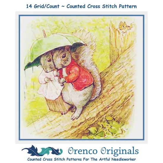 Beatrix Potter Mr Mrs Squirrel Nutkin Counted Cross Stitch Chart Pattern {1}