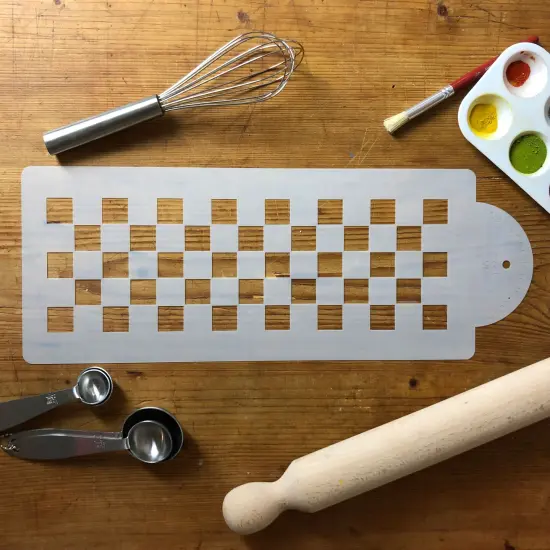 Checkerboard Cake Stencil Side | C721 by Designer Stencils | Stencils for Royal Icing, Airbrush, Dusting Powder | {5}