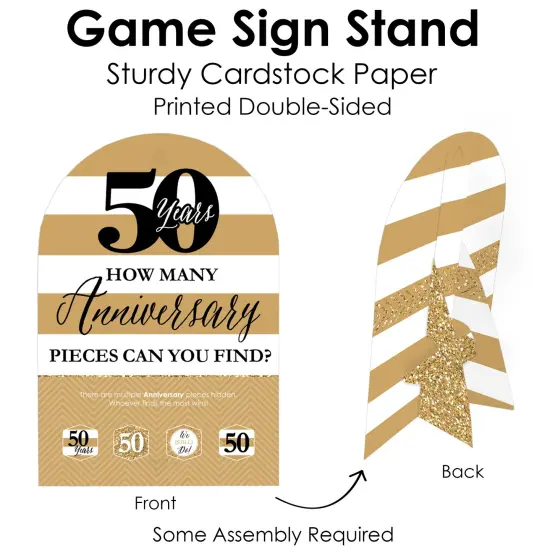 Big Dot of Happiness We Still Do - 50th Wedding Anniversary - Anniversary Party Scavenger Hunt - 1 Stand and 48 Game Pieces - Hide and Find Game {7}