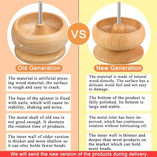 8000 Pieces The Upgrade Version Wooden Bead Spinner with 2 Pcs Big Needles and 1 Surprise Gift Pack for Jewelry Making Tools,Quickly Stringing Beads Tool {6}