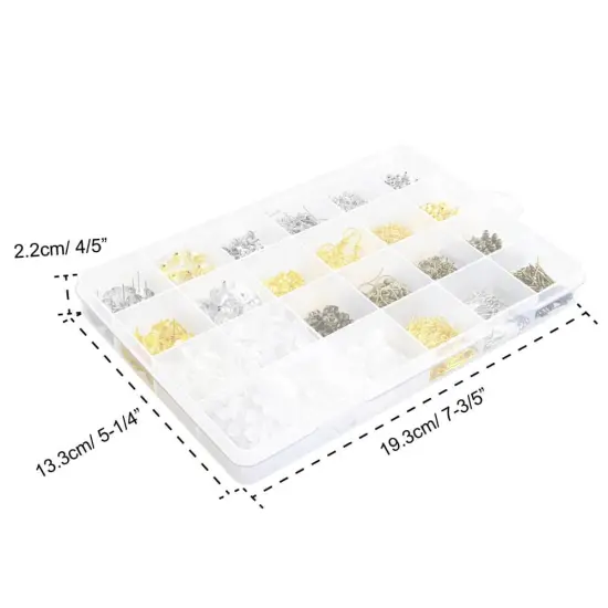 2400 Pieces Earring Making Supplies Kit with 24 Style Earring Hooks, Earring Backs, Earrings Posts and Earring Making Findings for Adult {5}