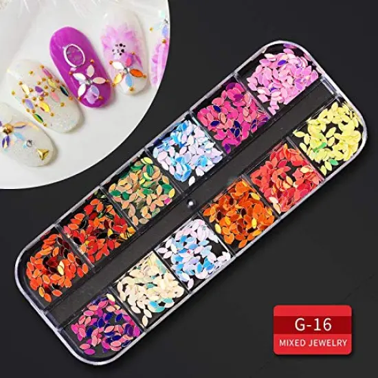 2880 Pieces 9 boxes Nail Rhinestones,Nail Gems Nail Diamonds,Nail Art Studs Nail Crystals Nail Sequins for Nails Kit with 1 Tweezers and 3 Pen for Nail Art Supplies Accessories&hellip;&hellip;&hellip; {4}