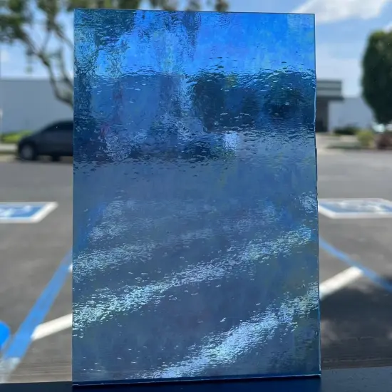 Cornflower Blue Transparent Luminescent COE 96 Fusible Glass Sheets / Mosaic Squares - 4 Pack {4}