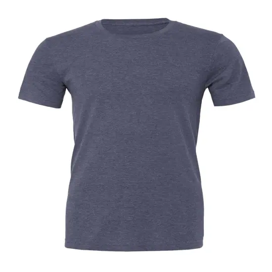 BELLA + CANVAS&reg; Short Sleeve CVC Jersey T-Shirt Unisex Fit, Soft Cotton Blend, Crew Neck Heather Navy {1}