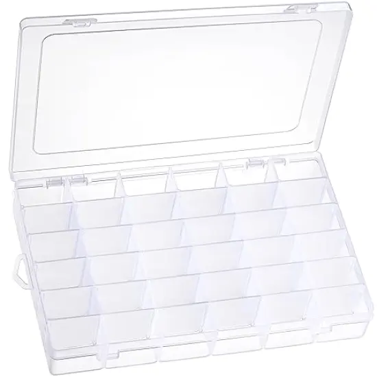 2 Pck 36 Grids Clear Plastic Organizer Box with Adjustable Dividers, Small Craft Organizers and Storage, Compartment Container for Bead, Nail, Jewelry, Art, DIY Crafts, Fishing Tackle, Small Items {2}