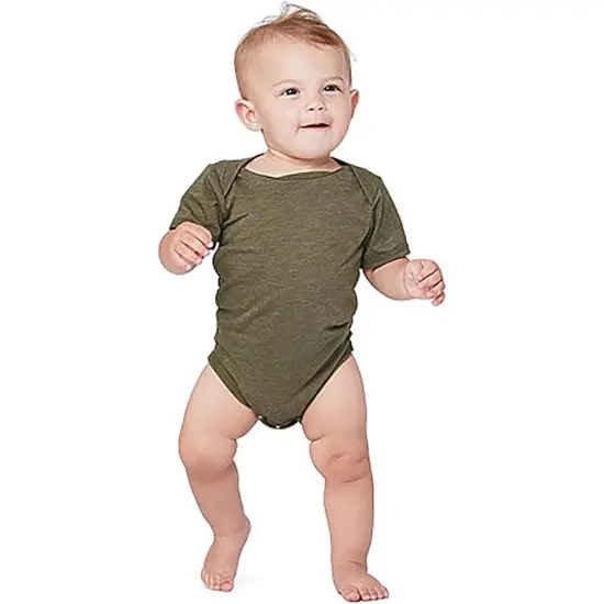 BELLA + CANVAS&reg; Infant Triblend Short Sleeve One Piece Char Black Trib {5}